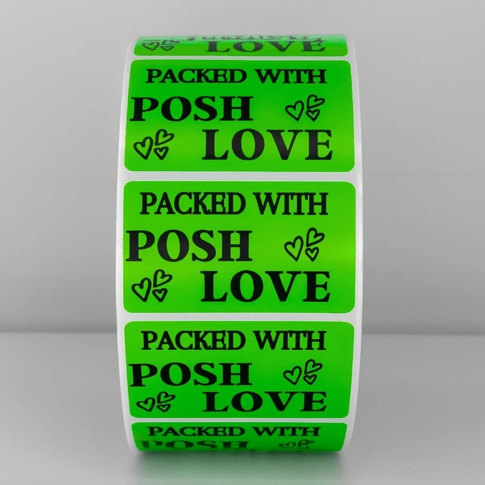 Packed With Posh Love Stickers | Purple Labels for Poshmark Packaging